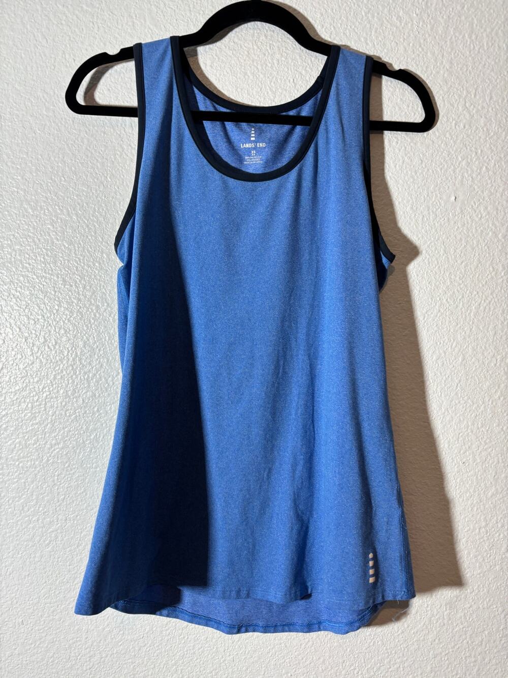 Lands' End Women's Size XS Heather Blue Athleisure Performance Stretch Tank Top